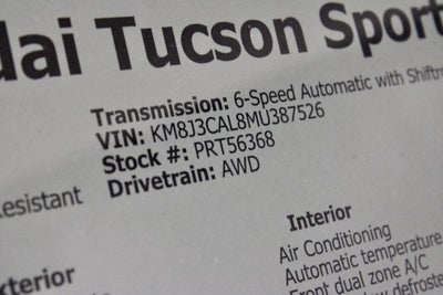 2021 Hyundai TUCSON Sport AWD