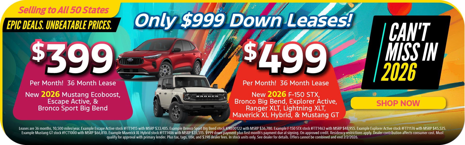 Lease for $499/mo. for 36 months