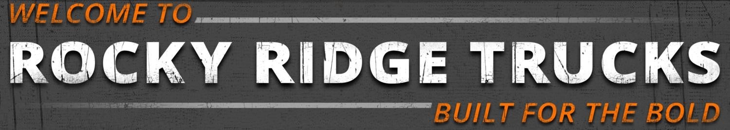 Graphic poster screenshot displaying the text 'Rocky Ridge Trucks' in bold letters.